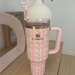 loveshackfancy Stanley Pink Floral Tumbler with Straw